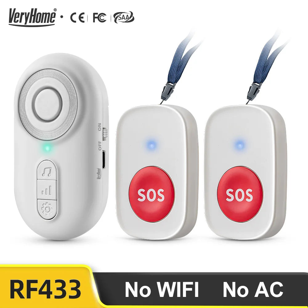 Q26 Wireless Elderly SOS Call Button - Vibration Alert