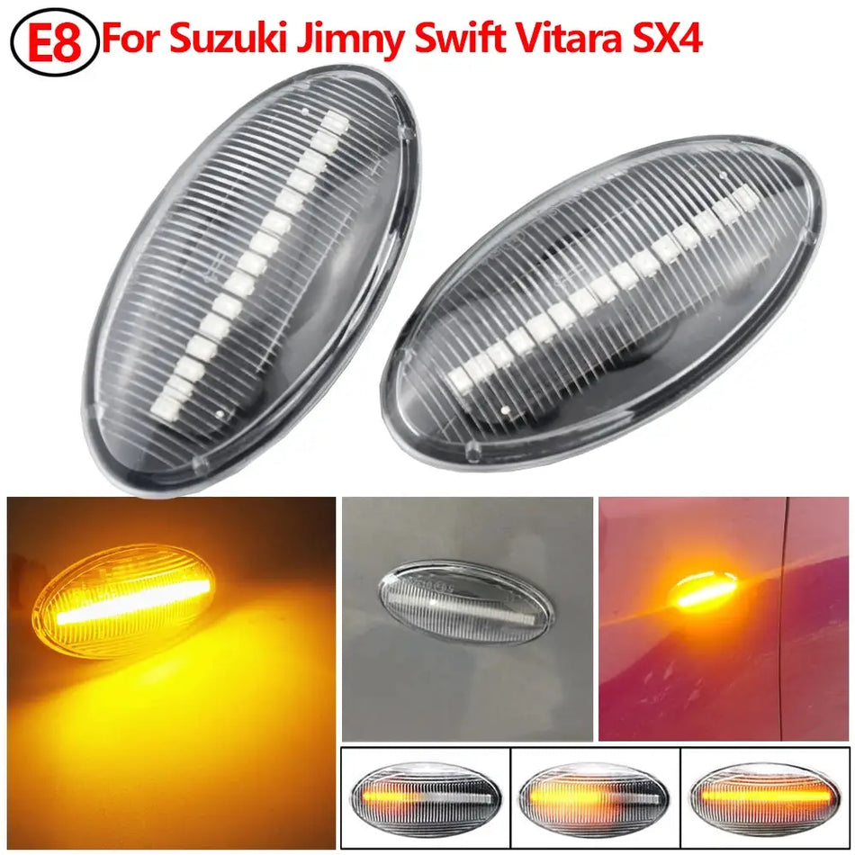 2PCS Dynamic LED Side Marker Turn Signal Lights Indicator Amber Repeater Car Lights For Suzuki Swift Jimmy Vitara SX4 by InterCyprus Trading Ltd