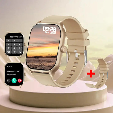 LAXASFIT 2025 Smart Watch 2.01 Inch Screen IP68 Waterproof Golden