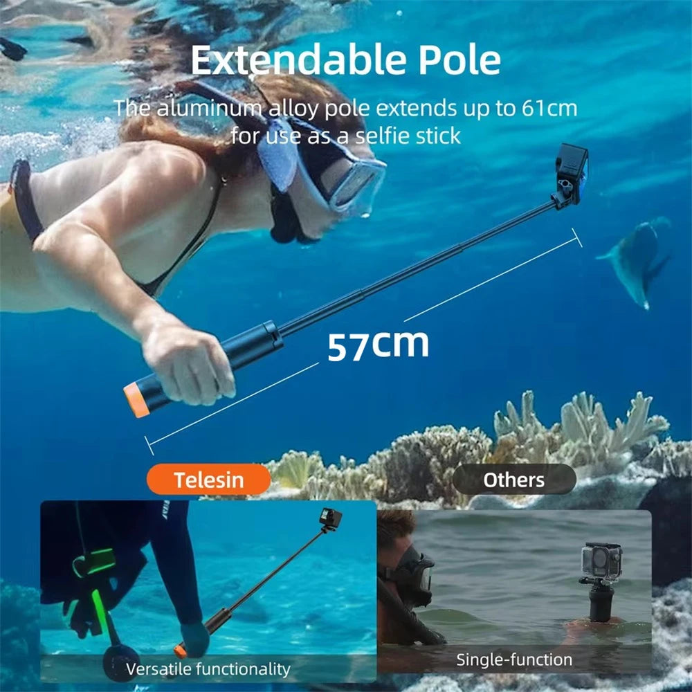 BSLIUFANG Buoyancy Extendable Selfie Stick Tripod for GoPro &amp; Insta360