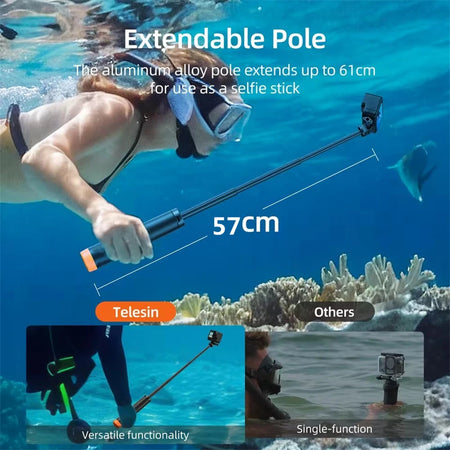 BSLIUFANG Buoyancy Extendable Selfie Stick Tripod for GoPro &amp; Insta360
