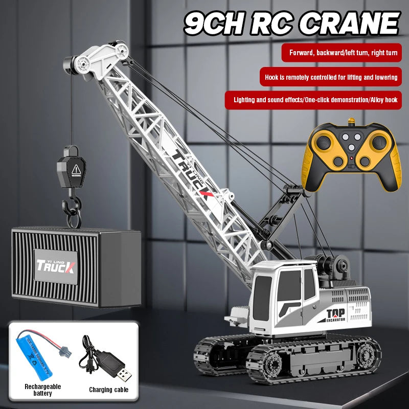 Laege Rc Truck 15Ch &ndash; Remote Control Alloy Arm Crane 31CM 9CH white