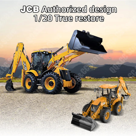 DOUBLE E E589 1:20 RC Backhoe Loader with Excavator and Loader Functions