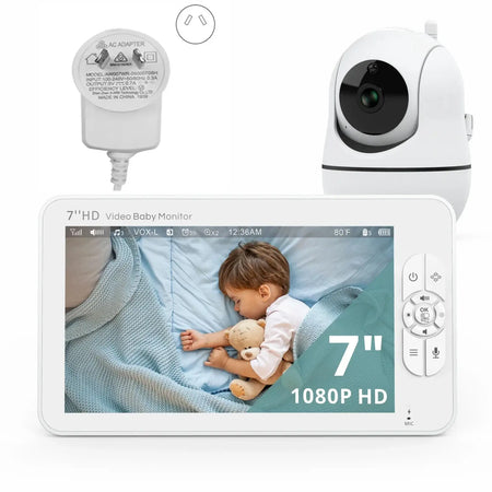 7 Inch 1080P Video Baby Monitor With Temp Alert And Dual Camera by InterCyprus Trading Ltd