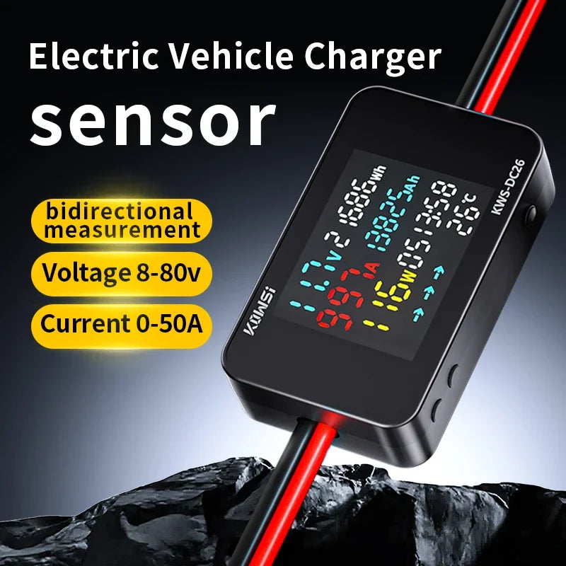 Testador de Carga de Bateria com Voltmímetro e Amperímetro, 8-80V, Interface XT60/XT90