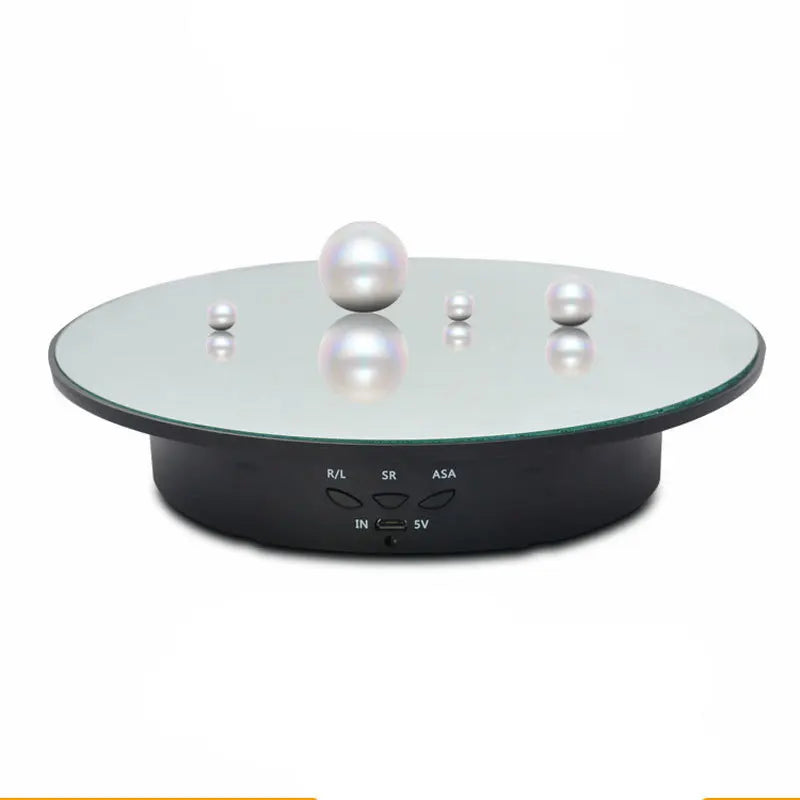 360 Degree Electric Rotating Turntable &ndash; Rechargeable, Smooth &amp; Quiet Display Stand black2