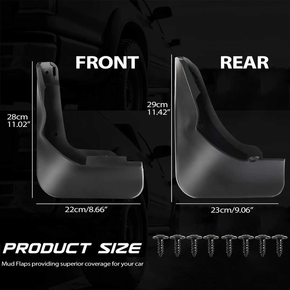 4X For MG HS EHS MK2 Moskvich M70 2024 2025 2026 Hybrid Petrol Car Mud Flaps Splash Guard Mudguard Molded Front Rear Accessories by InterCyprus Trading Ltd