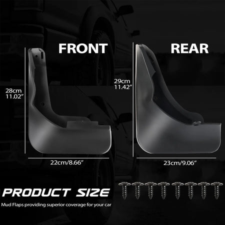 4X For MG HS EHS MK2 Moskvich M70 2024 2025 2026 Hybrid Petrol Car Mud Flaps Splash Guard Mudguard Molded Front Rear Accessories by InterCyprus Trading Ltd