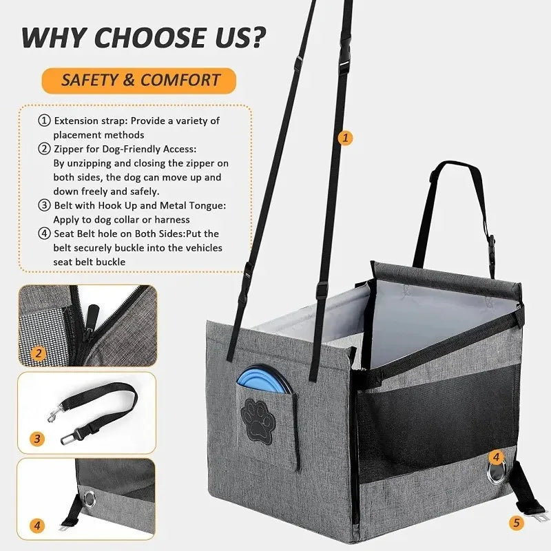 Portable Car Pet Seat Stable Dog Carrier &ndash; Waterproof Design
