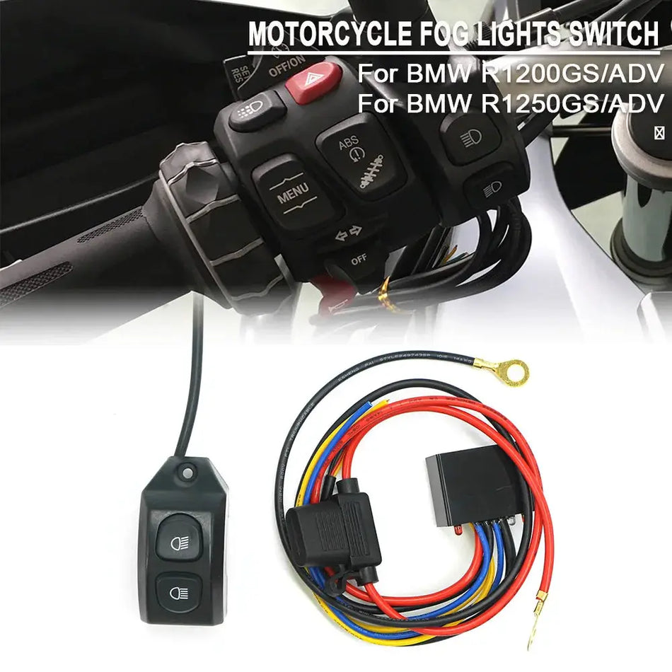 For BMW R1200GS R1250GS Adventure F850GS F750GS LC GS 1200 1250 Motorcycle Fog Lights Wiring Harness Handle Switch Push Button by InterCyprus Trading Ltd