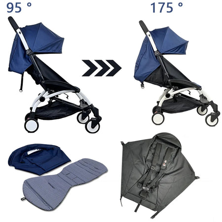 3-Piece Stroller Accessory Set: Canopy Cover &amp; Cushion for Babyyoya