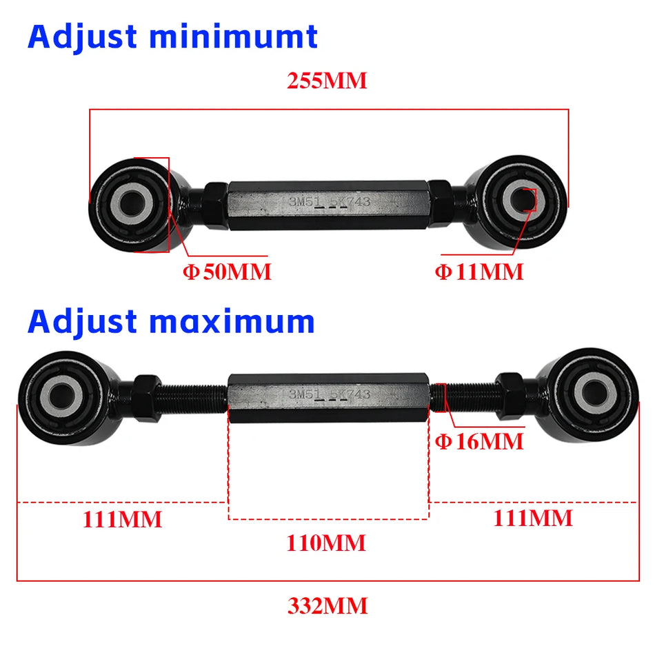 Barra de enlace ajustable de suspensión trasera para Ford Focus MK2/MK3 2005-2014