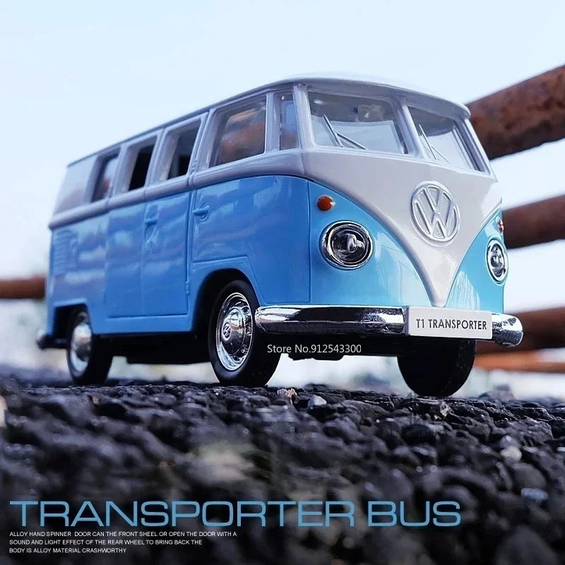 Mașină din metal turnat, scală 1/36 pentru Volkswagen T1 Bus