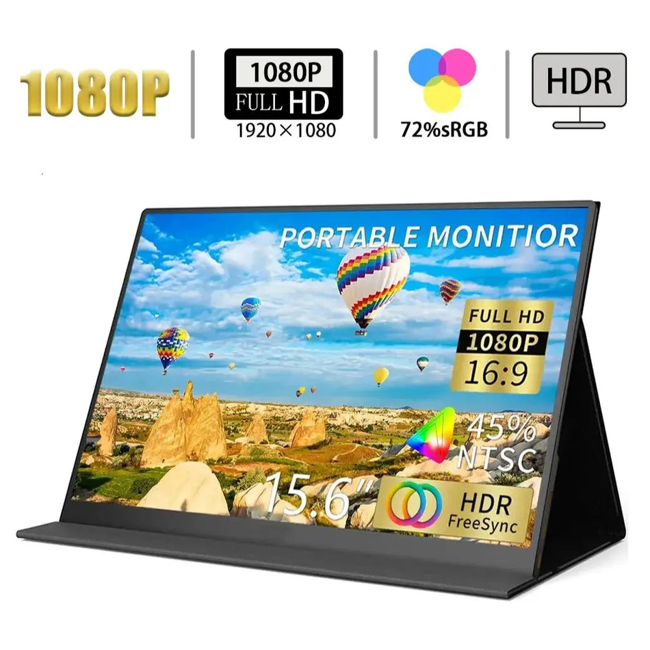 15.6 Inch Portable Monitor &ndash; Full HD 1080P IPS Screen black