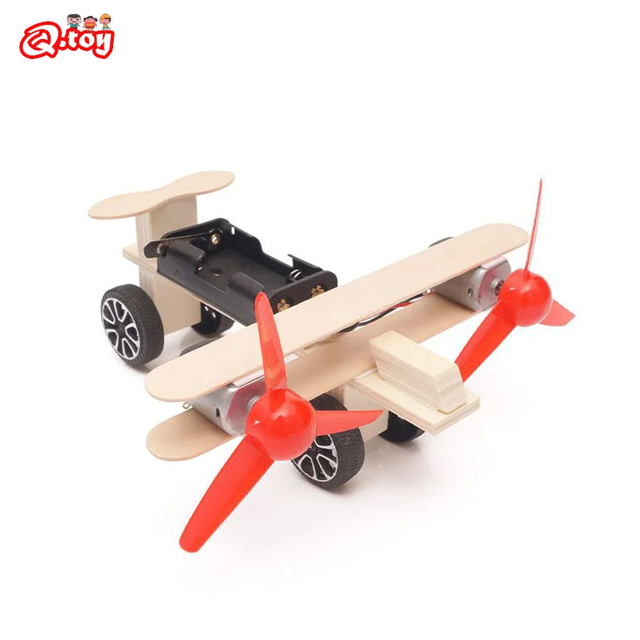 Εκπαιδευτικό Σετ Παζλ Αεροσκάφους STEM από Ξύλο με Δίδυμο Κινητήρα