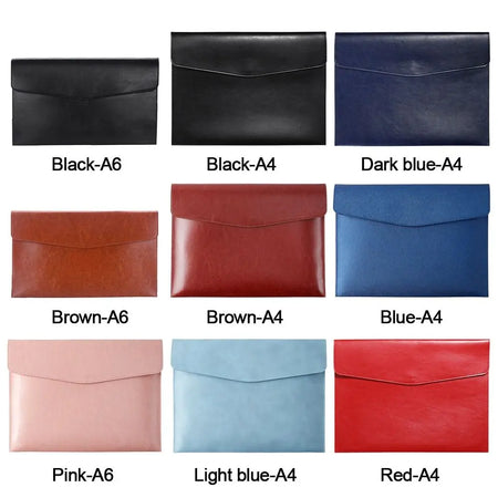 A4 A6 Leather Document Bag - Stylish &amp; Durable Office Briefcase