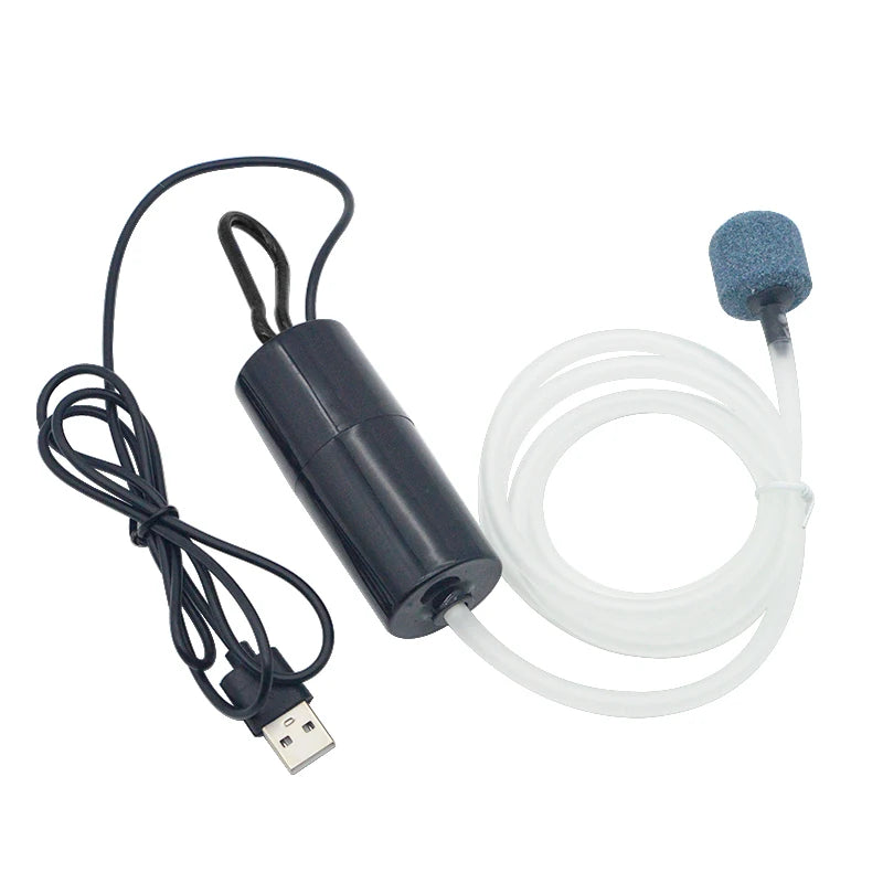 TUNFAN AB479 Aquarium Oxygen Air Pump &ndash; USB Silent Portable Black