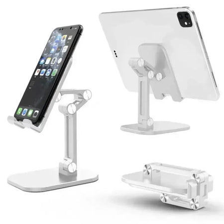 Desk Mobile Phone Holder Bracket Stand &ndash; Flexible Folding white