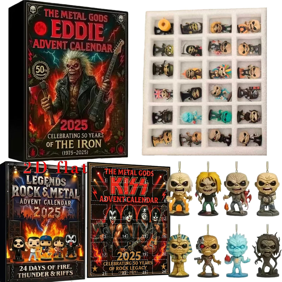 Адвент календар Еди 24 дни с 2D акрилни ключодържатели, висящи коледни медальони за лента