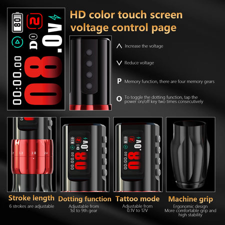 BIGWASP Wireless Tattoo Machine - 2.0-4.2mm Stroke