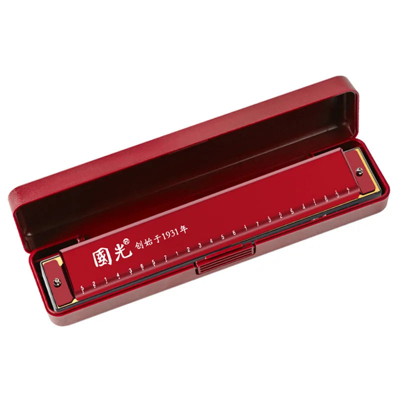 Guoguang Tremolo 24 Hole Harmonica Key C &ndash; With Case Red