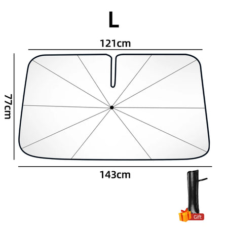 Revolutionary 360&deg; Car Windshield Sunshade Umbrella for Ultimate UV Protection L 143x121x77cm