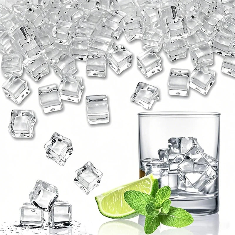 Clear Acrylic Fake Ice Cubes for Photography &amp; Decoration 10mm-200Pcs