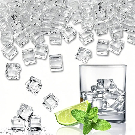 Clear Acrylic Fake Ice Cubes for Photography &amp; Decoration 10mm-200Pcs
