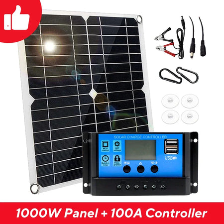 1000W Solar Panel Kit &ndash; Efficient Energy Conversion for Outdoor Adventures With 100A Controller