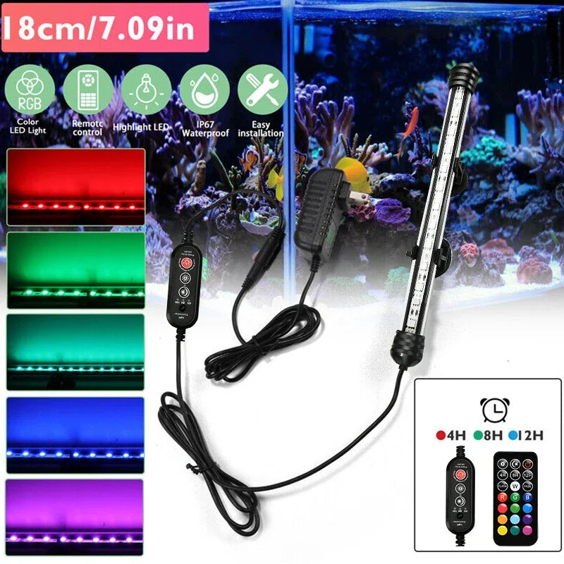 Aquarium 21 LED Light &ndash; Remote Control RGB Plant Growth Lighting 18cm EU