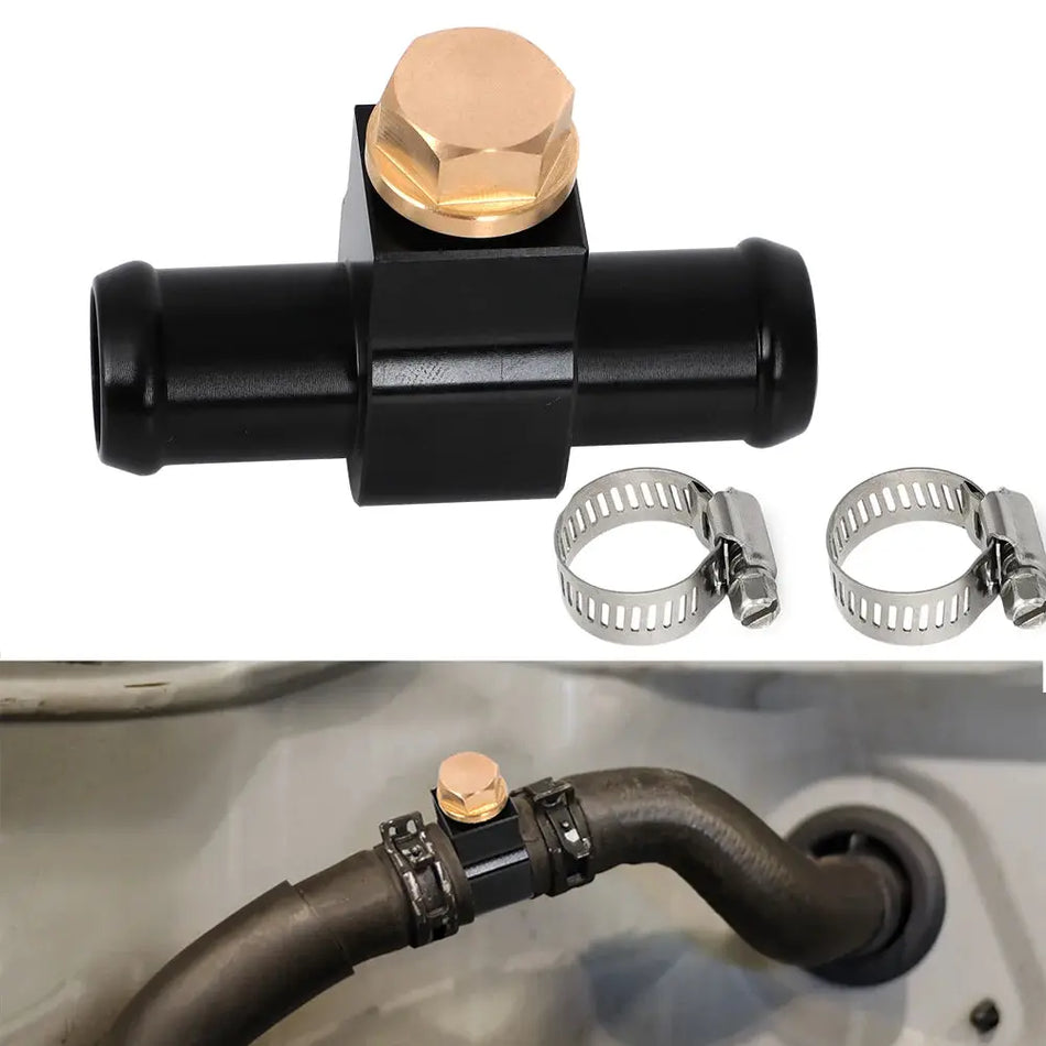 For Nissan Z33 350Z Z34 370Z Infiniti G35 G37 3/4" ID Hose System Aluminium Cooling Liquid Outlet Brass Screws With 2 Clamps by InterCyprus Trading Ltd