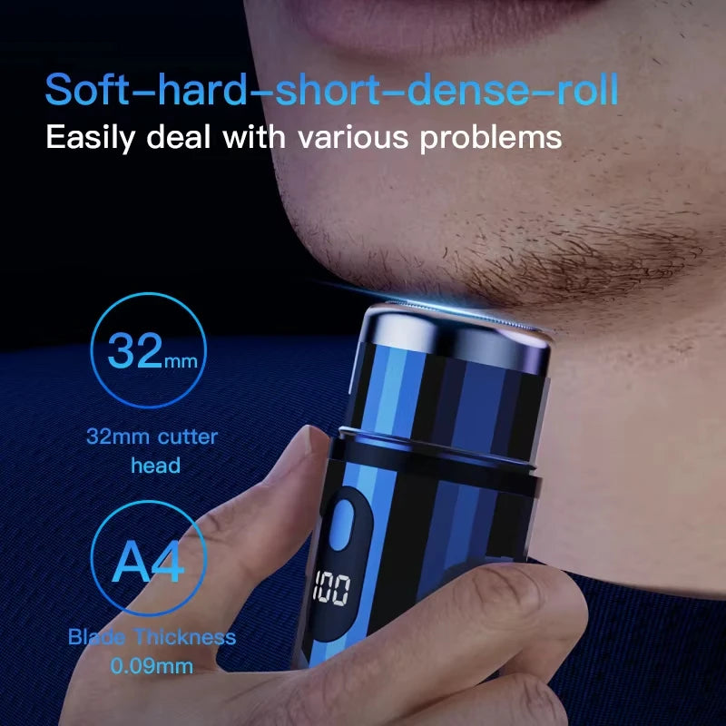 Mini Electric Shaver - USB-C Rechargeable &amp; Waterproof Portable Shaver