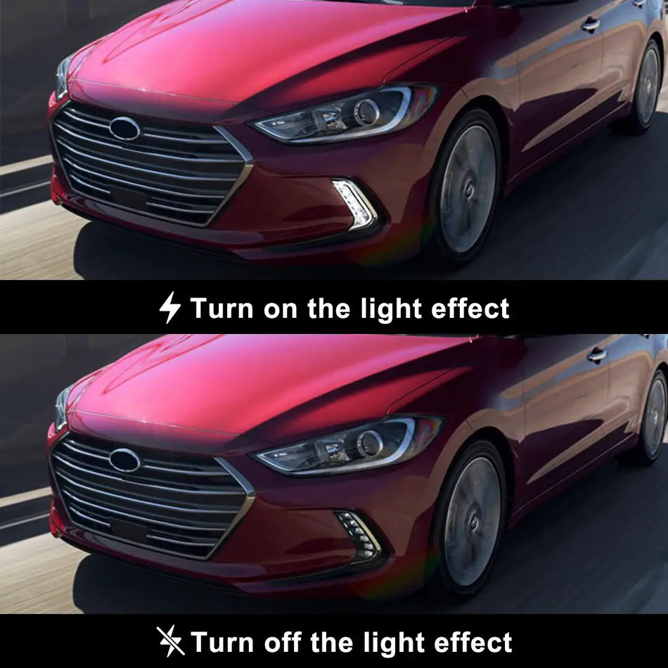 Fog Lights for Hyundai Elantra 2016 2017 2018 LED DRL Fog Lamp Front Bumper Headlights Daytime Running Turn Signal Waterproof by InterCyprus Trading Ltd