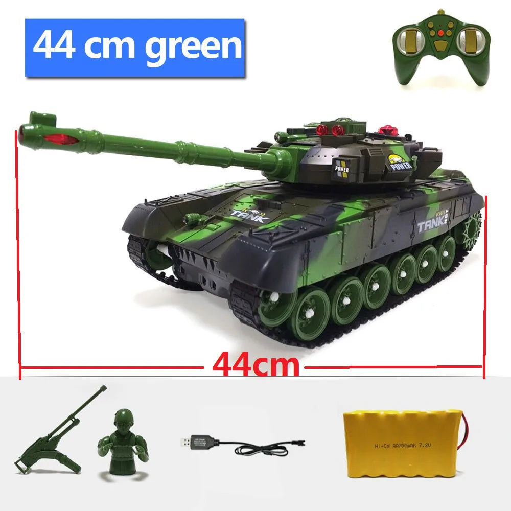 CONUSEA RC Military War Tank &ndash; Realistic Simulation Shooting 44cm Green