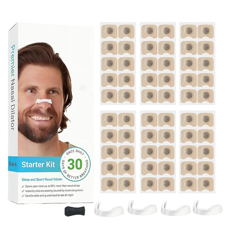 Skin Safe Nasal Strips Starter Kit &ndash; Reduce Snoring 1 set white-30day