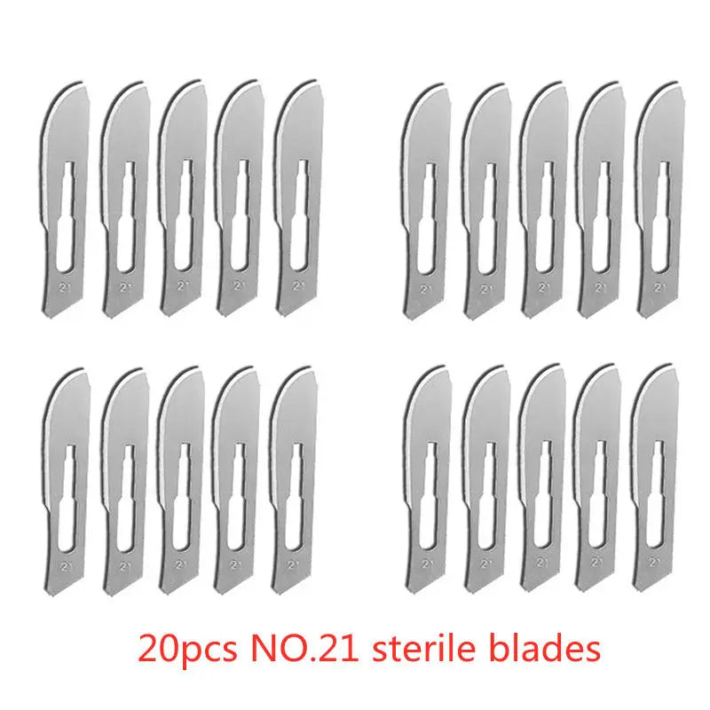 Sterile Carbon Steel Surgical Blades &ndash; Precision Cutting 20pcs NO.21