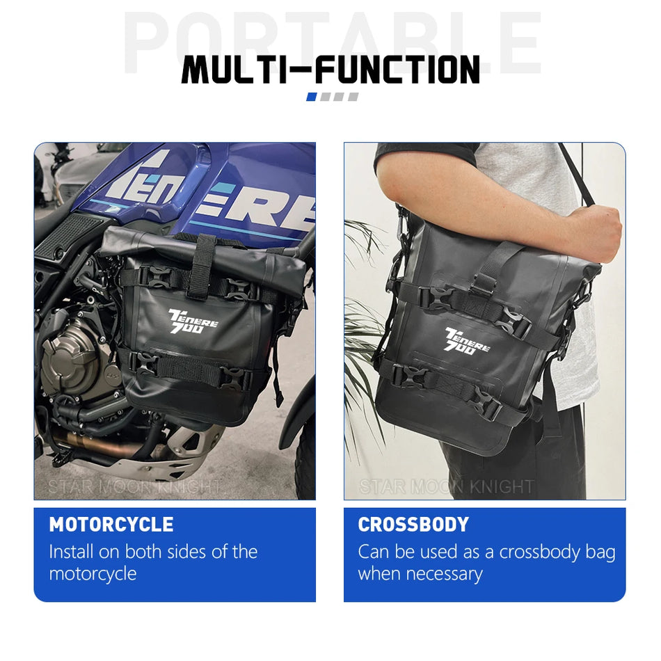 Τσάντα Προφυλακτήρα Μοτοσυκλέτας Yamaha Tenere 700 Αδιάβροχη TPU, Μπάρες Πρόσκρουσης Πλαισίου Αποθήκευση για Εργαλεία και Εξοπλισμό