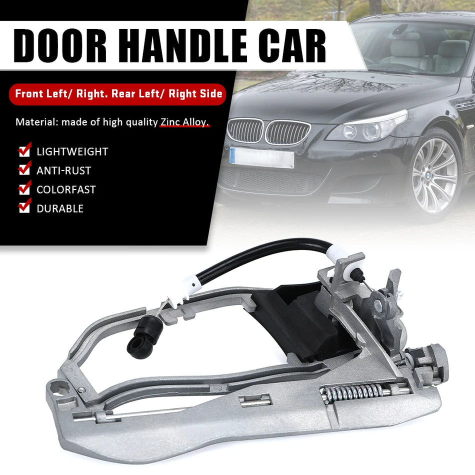 Durų rankenos laikiklio rinkinys BMW X5 E53 priekinėms ir galinėms kairėms dešinėms cinko lydinio konstrukcija