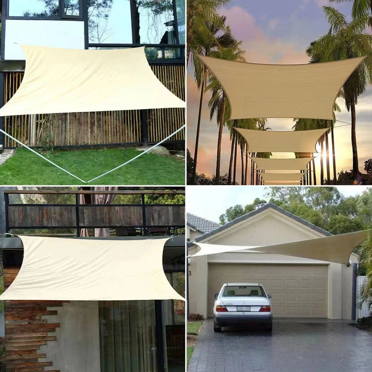 Premium 300D Polyester Waterproof UV-Resistant Outdoor Shade Sail