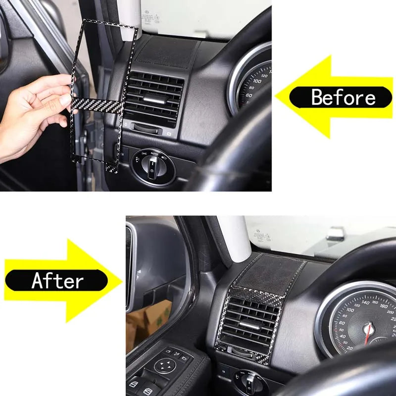 Mercedes Benz G Class W463 Autocolante Decorativo de Fibra de Carbono para Saída de Ar Lateral do Painel 2013 a 2018 Peças de Interior