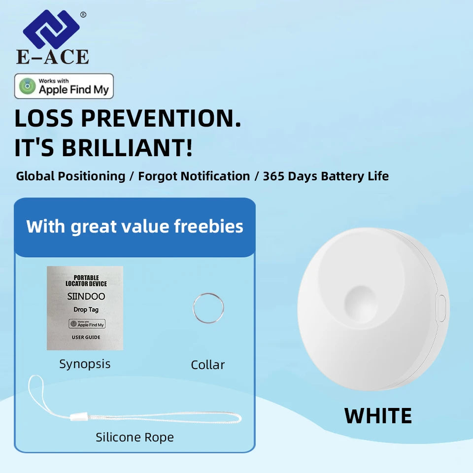 GPS Tracker Pets Micro - 1 Year Standby Replaceable Battery GPS-P18A-White