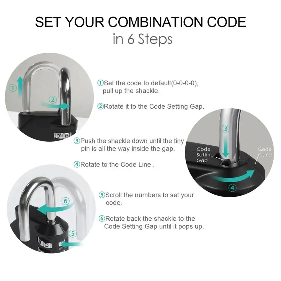 Waterproof 4 Digit Padlock Set For Door And Luggage, 2 Pack by InterCyprus Trading Ltd