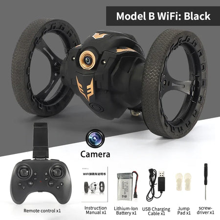 Q207 RC Stunt Car With Wifi HD Camera &ndash; Remote Control Fun With Lens Black