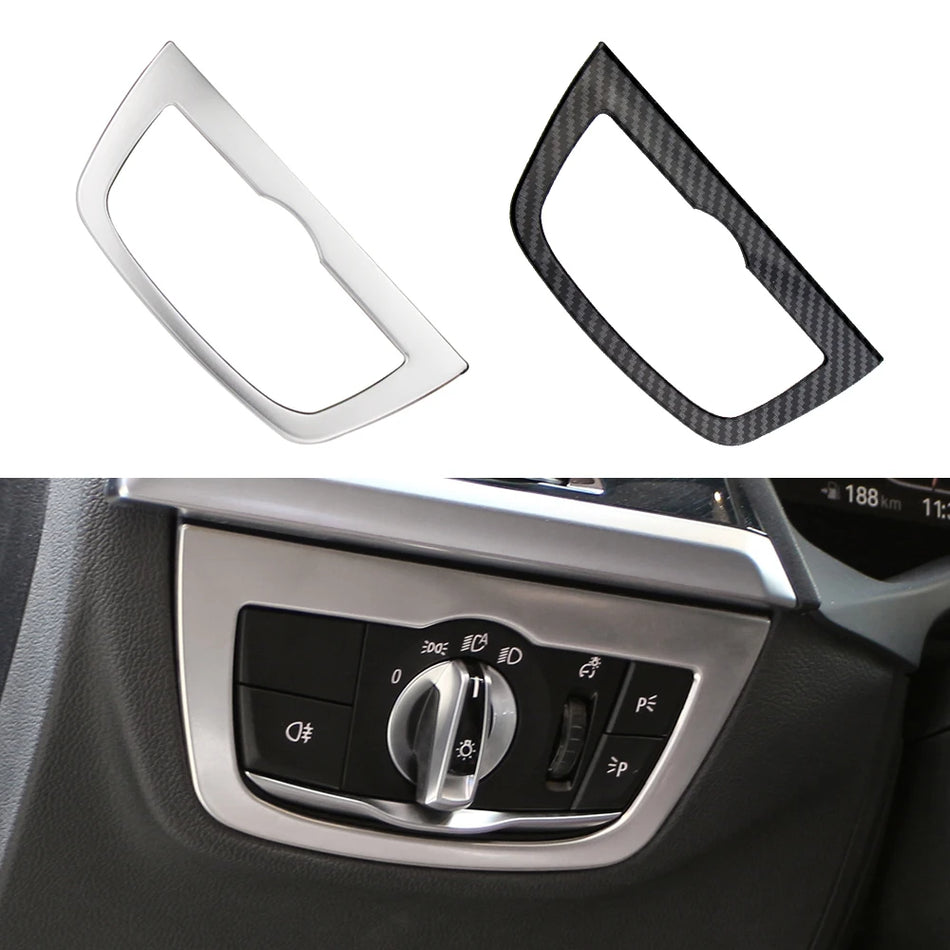 Headlight Switch Knob Panel Cover for BMW X3 X4 G01 G02 2018-2022 Chrome Finish Direct Fit Interior Trim