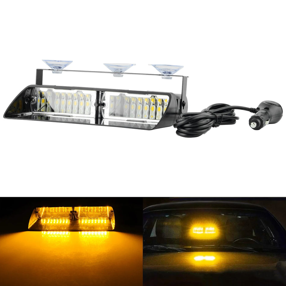 Bară de Stroboscop LED Amber pentru Recuperare 12V 24V 18 Moduri de Flash Lumină de Avertizare Rezistentă la Apă