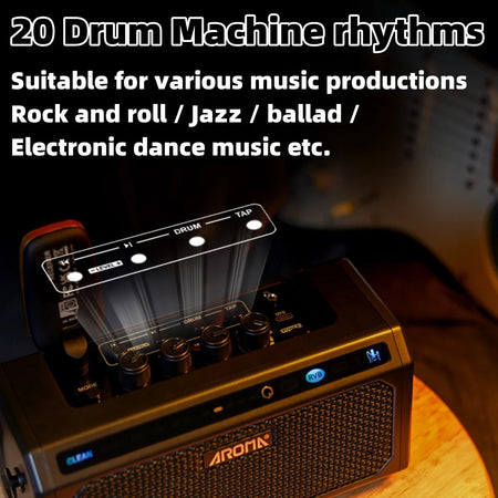 AROMA TG-08 10W Portable Electric Guitar Amp &ndash; 5 FX Drums