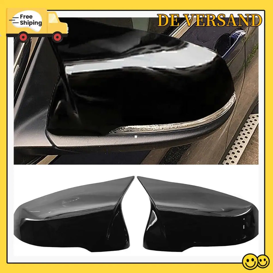 Seiten-Spiegelgehäusekappe für BMW X1 F48 F52 glänzend schwarz, langlebiges ABS-Kunststoff-Ersatzteil