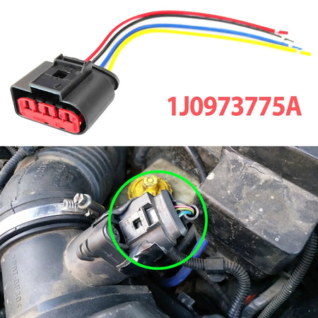 2pcs For VW Sharan Golf Bora Polo Passat Touran Jetta Caddy T5 MAF Mass Air Flow Meter Sensor Connector Plug Wiring 1J0973775A by InterCyprus Trading Ltd