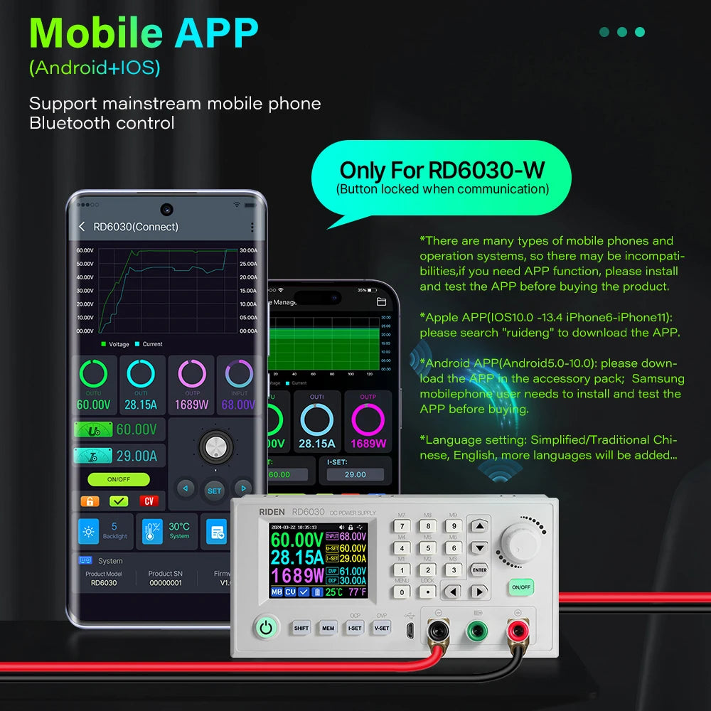 RD6030W Digital DC Power Supply Module - High Current 30A