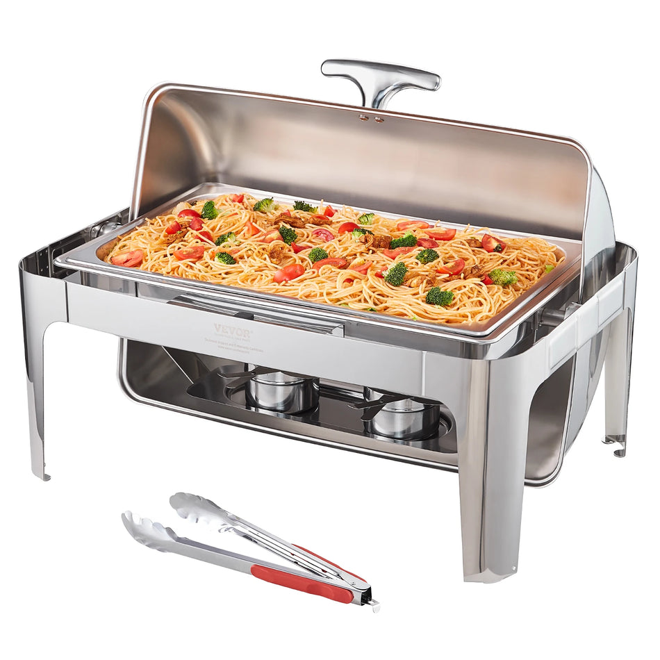 8 Qt Roll Top Chafing Dish Nerjaveče jeklo Chafer